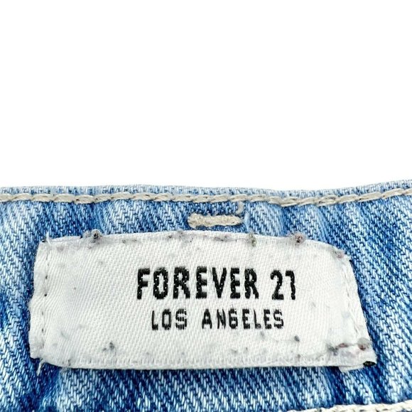 Forever 21 Blue Ombre Denim Distressed Shorts Size 28 Waist - Picture 5 of 7